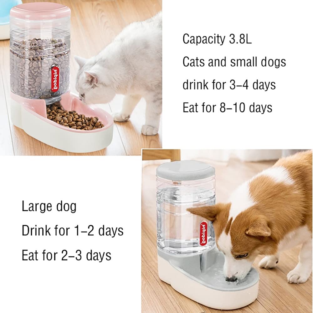 3.5L x 2 Piezas Dispensador Comida y Agua de Perros, Comedero Automático, Dispensadores de Pienso para Mascotas,Pink
