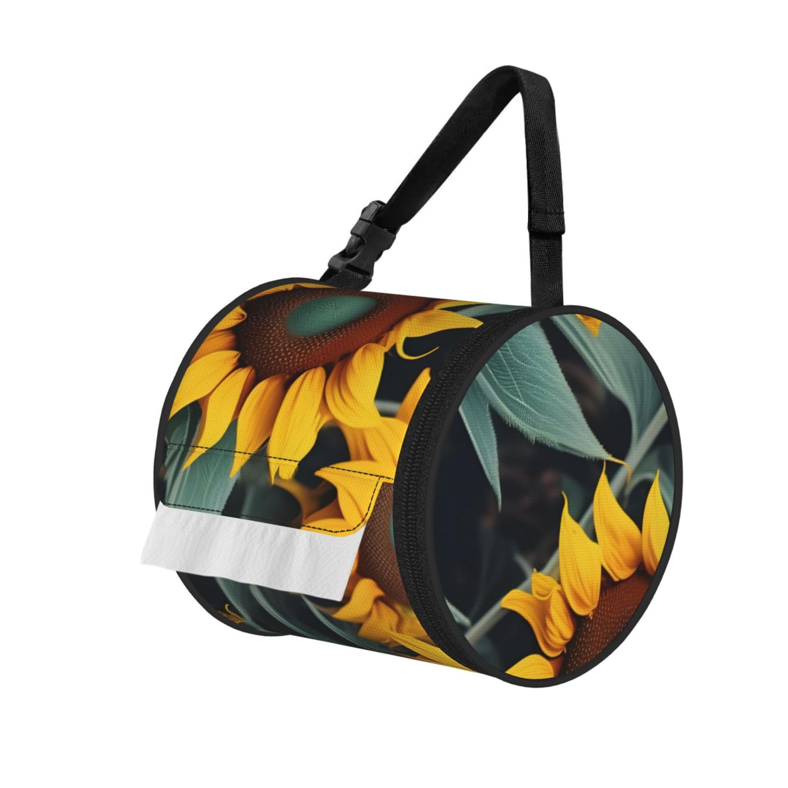 Wild Flower Sunflowers Print Cylindrical Tissue Holder Bathroom Car Home Office Kitchen Decor Versatile