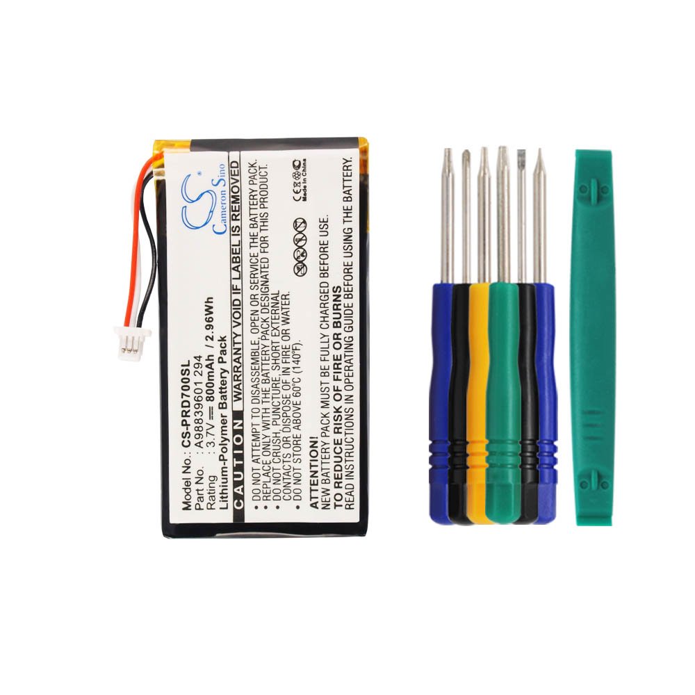 Cameron sino 800mAh Li-Polymer Rechargeable Battery A98839601 294 Replacement For Sony PRS-700 PRS700BC PRS-700BC Book Reader With Tools Kit