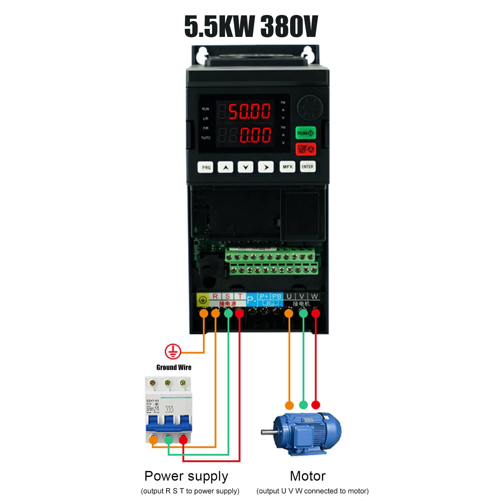 Przetwornica częstotliwości SAKO Uniwersalny falownik wektorowy o mocy 5,5 kW AC 3PH 380 V Profesjonalny, wysokowydajny regulator prędkości silnika klasy przemysłowej do stałego