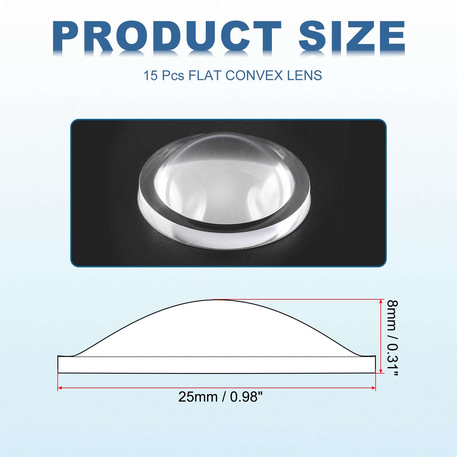 PATIKIL Diameter 25mm Flat Convex Lens - Image 2