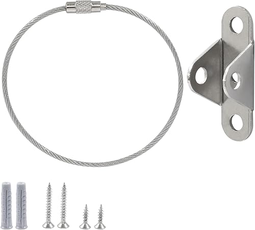 Paquete de 10 anclajes de muebles para pruebas, correas de muebles antipunta para armarios de tocador a anclajes de pared, color plateado