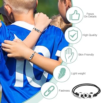 Simarro Lot De 12 Bracelets De Football Pour Enfants, Cordon Réglable