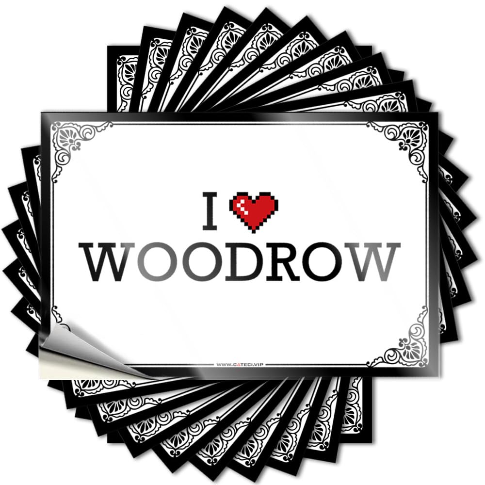 I Love Woodrow Love Sticker | Mimosa Waterproof Vinyl Hard Layered Removable Decal Peel Stick(6X9CM)