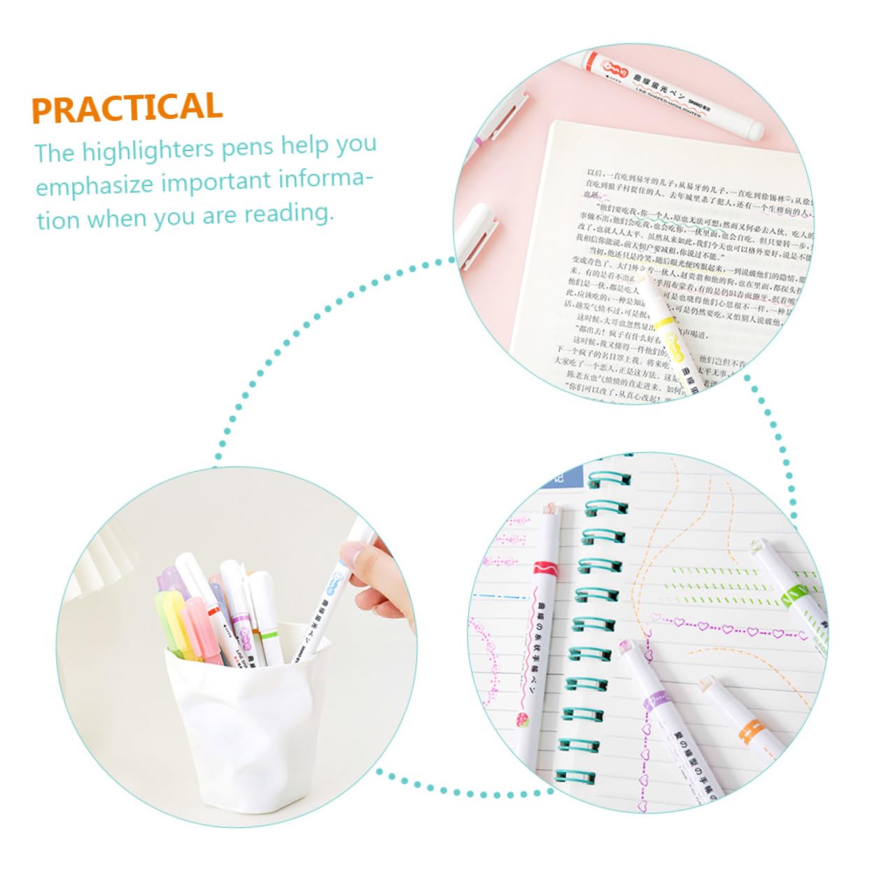 Uonlytech 3 Sätze Teiliges Textmarker Set Mit Bunten Markern Für Studierende Schnelltrocknende Handgezeichnete Hochlighters Für Notizen Zeichnen Und Kreative Anwendungen 6 Stück * 3