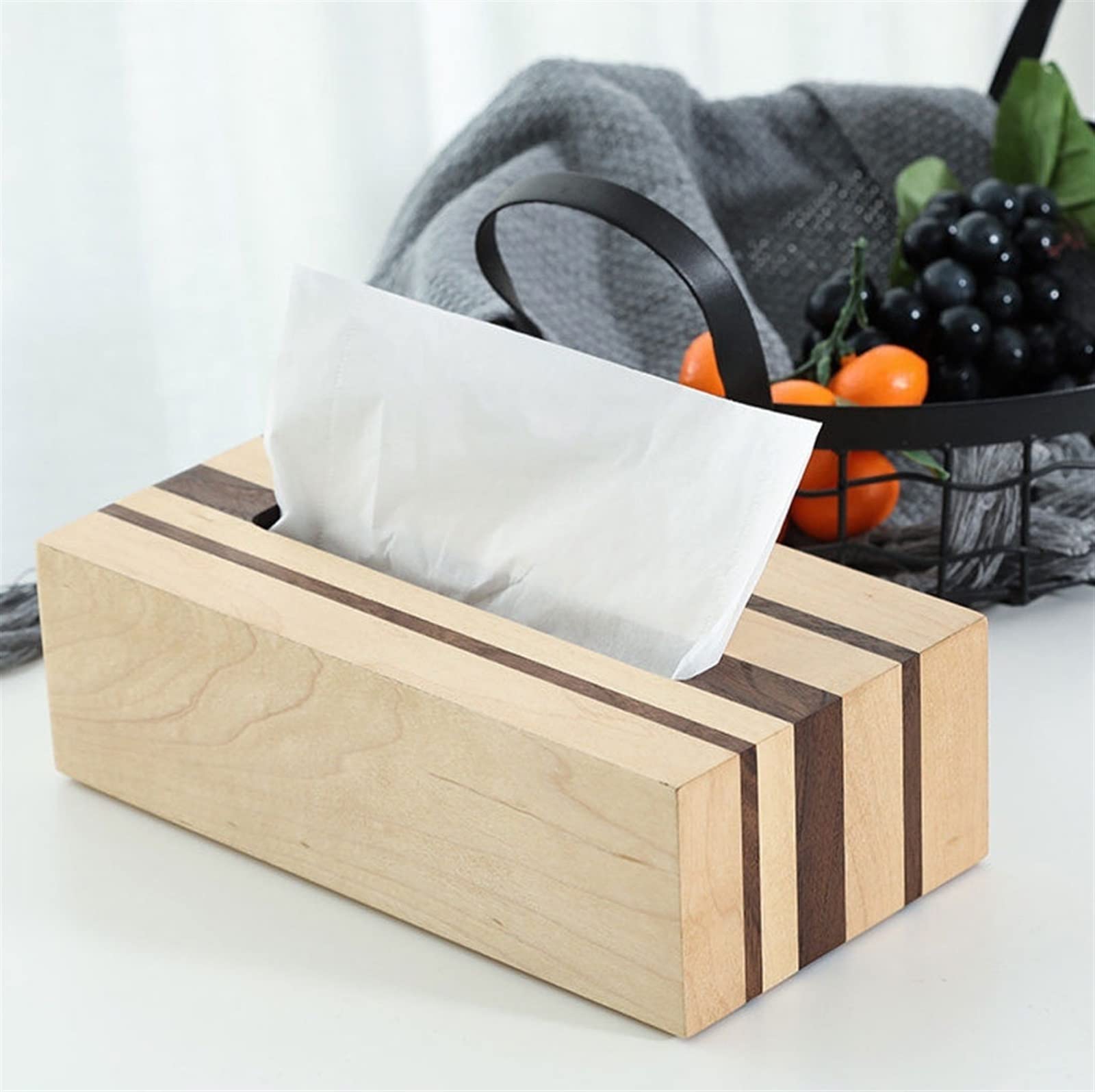 LUCBEI Kosmetiktücherbox Tissue Box Cover New Chinese Style Retro Creative Restaurant Desktop Tissue Aufbewahrungsbox Wohnzimmer Schlafzimmer Büro Tissue Box Halter Taschentuchspender (Size : C)