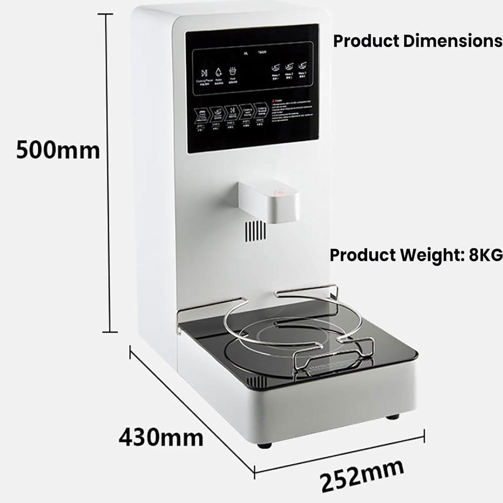 Pentola automatica per noodle, 2200 W, con controllo della temperatura di precisione e volume d'acqua automatico per ristoranti e mense, include 300 ciotole
