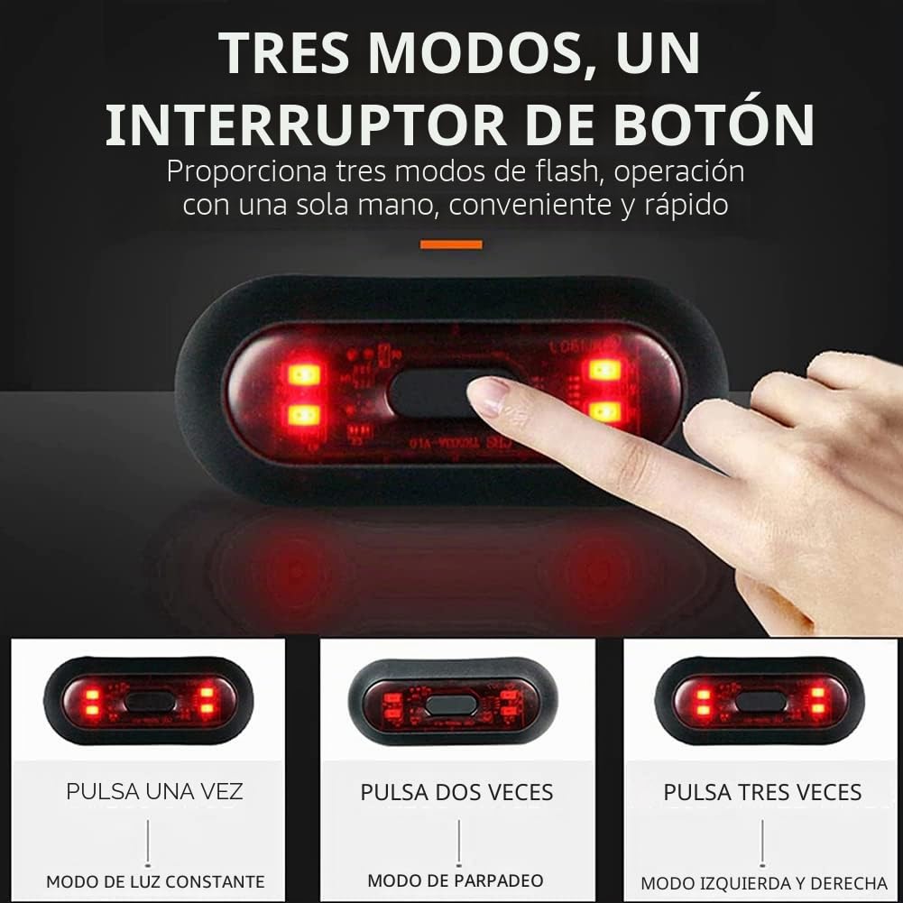 Luz de Freno y Advertencia Roja LED para Motocicleta y Bicicleta, Recargable