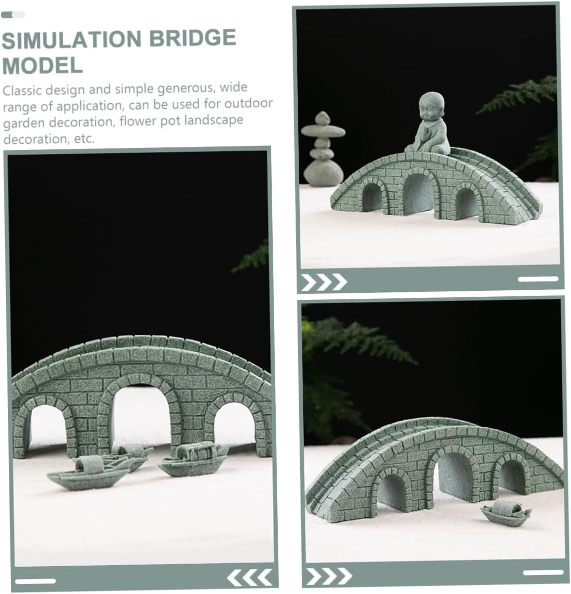 Happyyami Garden Bridge Model Scenery Landscape Bridge Mini Garden Ornaments Statue