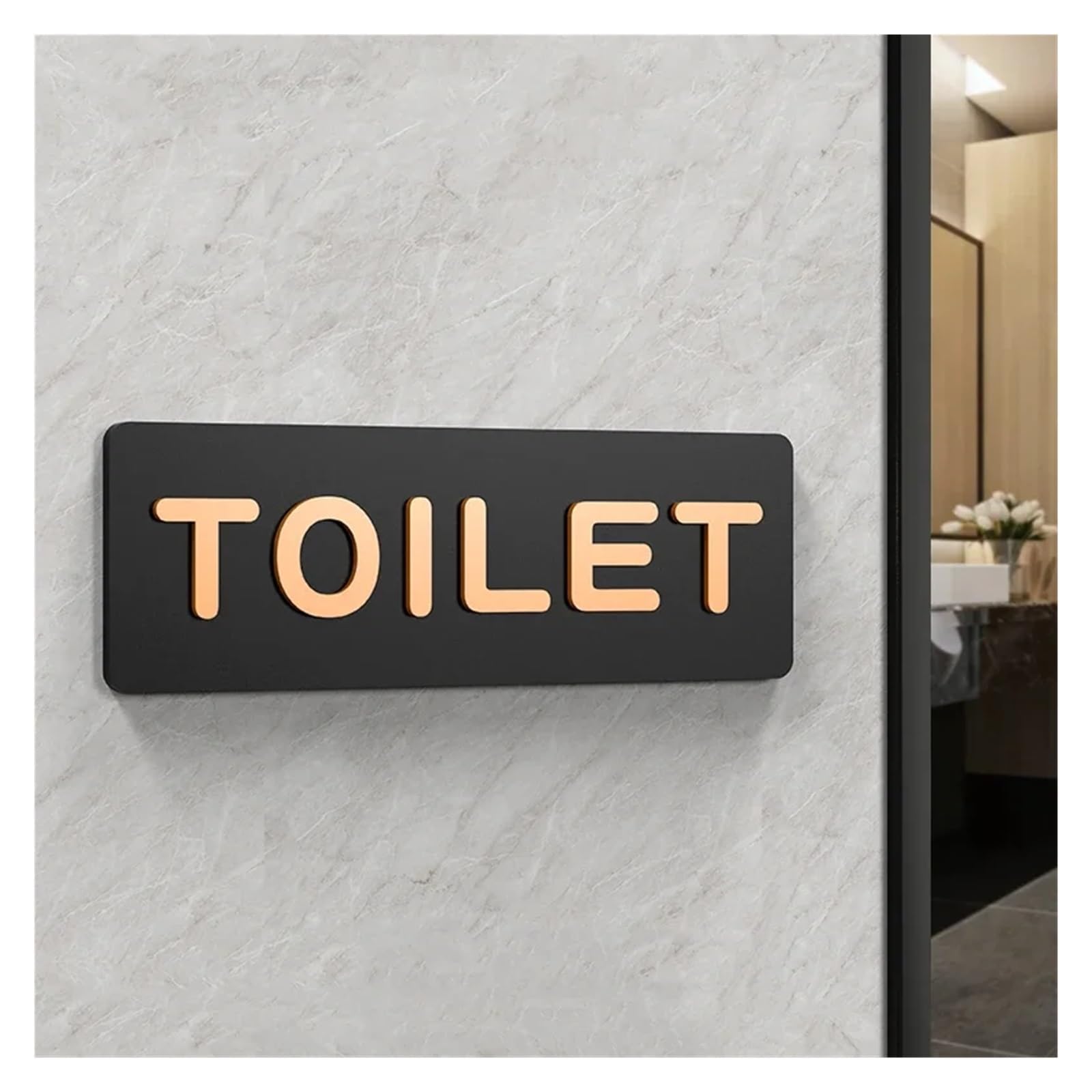 Toilet Sign Signs WC Public Toilet Guide Hotel To The Left And Right Restroom Prompt Sign(1,30x10cm)