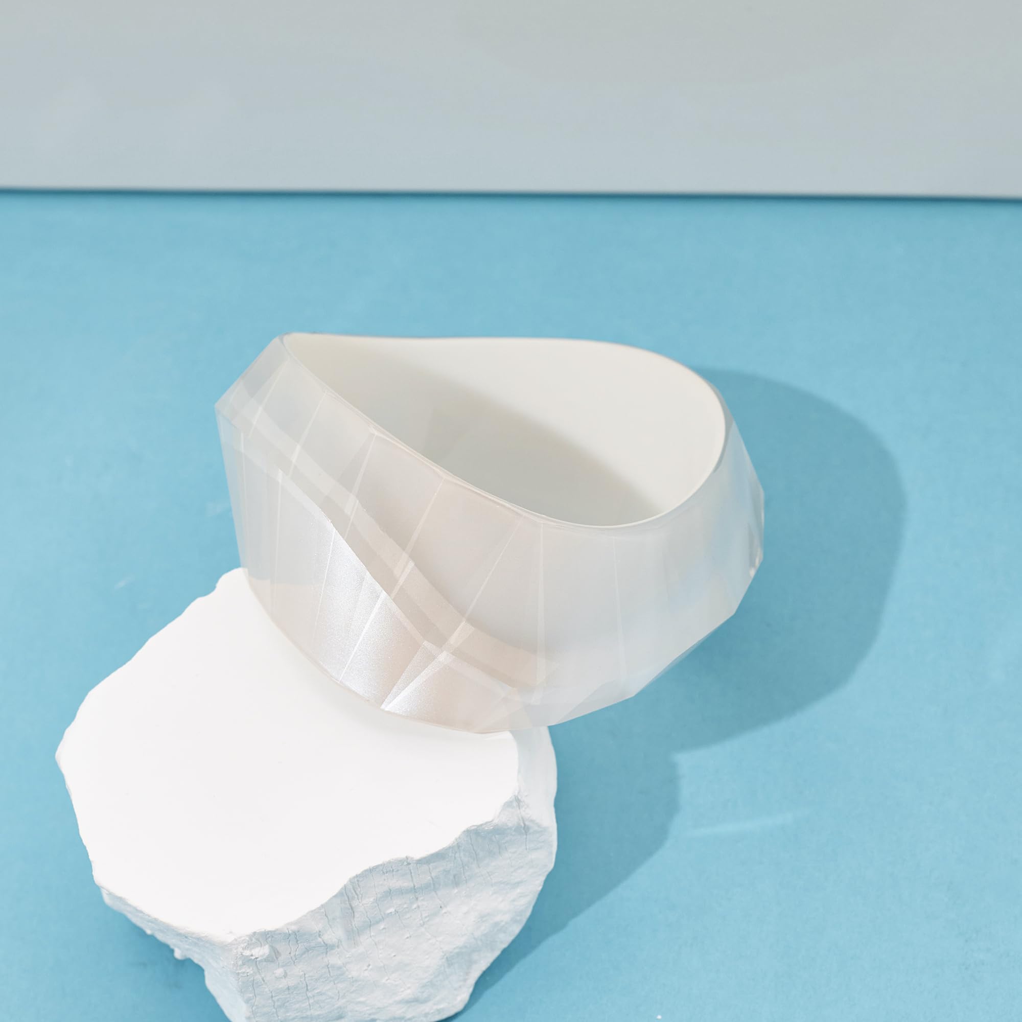XYNSNDB Trendiger Armreif aus Acrylharz für Damen, klobiger Statement-Schmuck mit transparenter Platte
