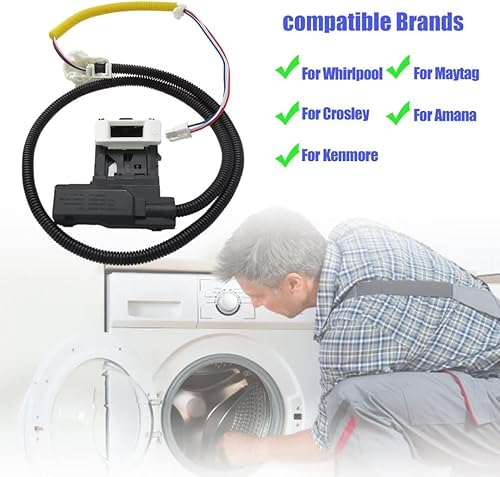 Miniatura 5 de Interruptor de bloqueo de tapa de arandela de repuesto Modelos compatibles para Whirlpool WTW4810EW1, WTW4810EW2, WTW4955HW0, WTW4815EW1,