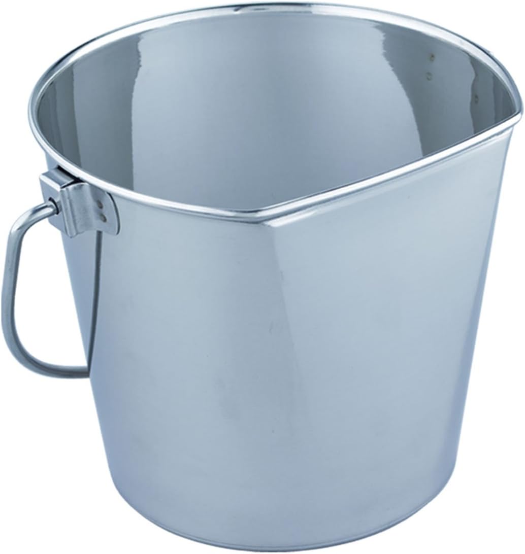 QT Dog Flat Sided Stainless Steel Bucket, 2 Quart