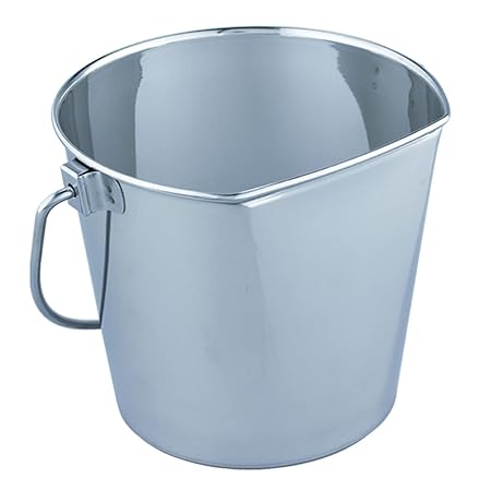 QT Dog Flat Sided Stainless Steel Bucket, 2 Quart
