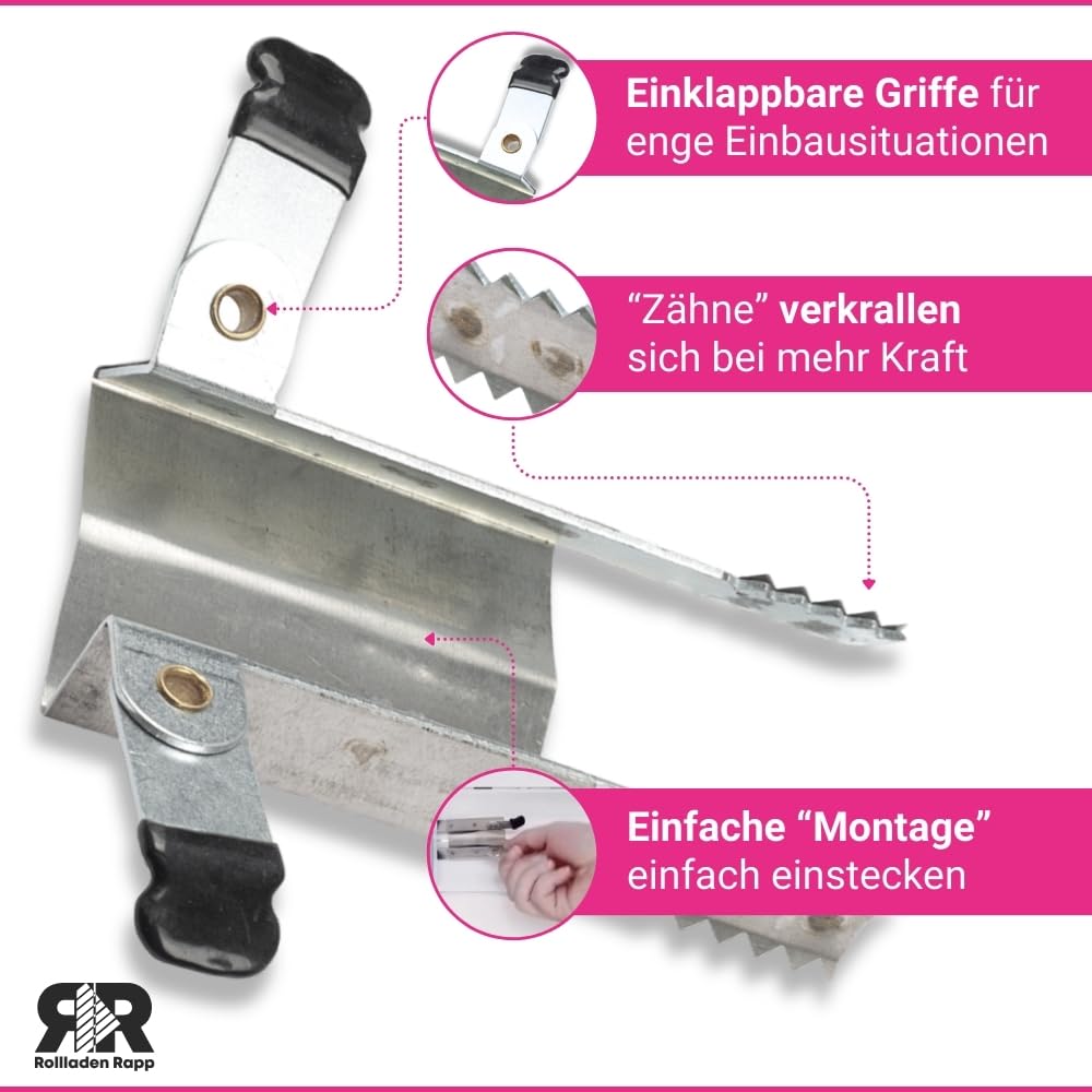 Effektive Rollladen Klemmsicherung - für Rollladen Einbruchsicherung - Kein Bohren, einfach einstecken - Einbruchschutz - 10 Stück im Set [5x685330]
