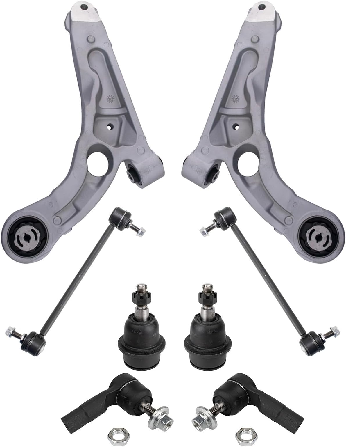 TRQ Front Lower Control Arms Ball Joints Tie Rods Links Fits 14-18 Jeep Cherokee