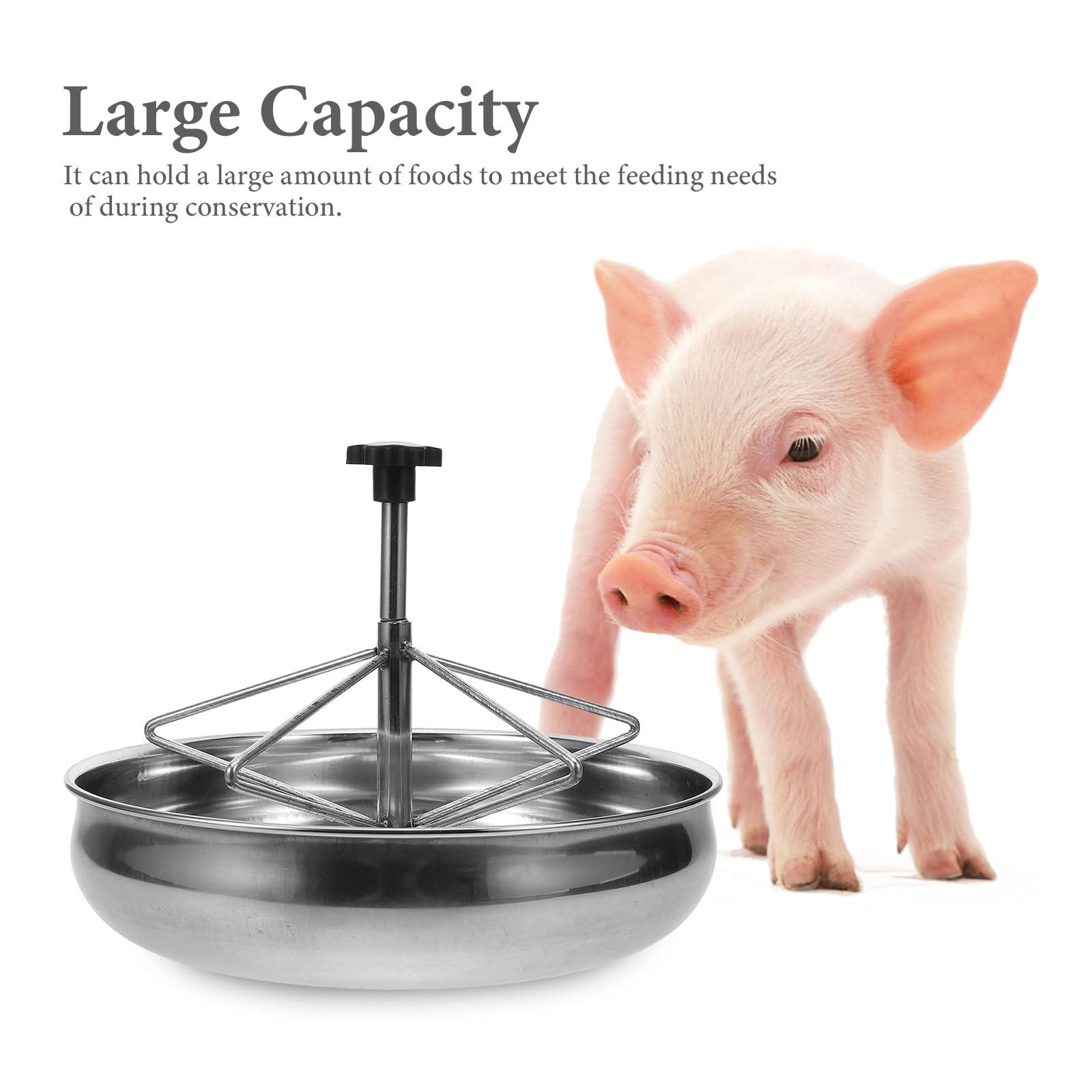 Schweinefuttertrog Praktischer Schweinefutterautomat mit Großer Kapazität Edelstahl Leicht zu Reinigen und Fester Konstruktion Geeignet für Drinnen und Draußen