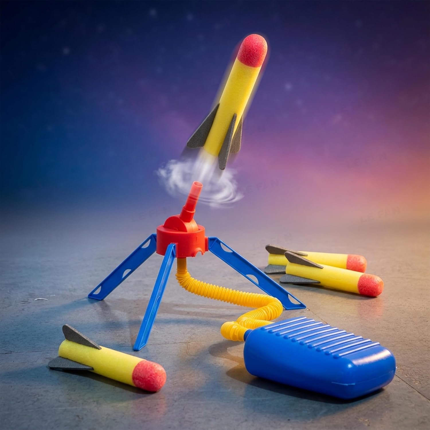 ADTOO Air Powered Flying Rocket Launcher Toy for Kids, Stomp Jump Foam Rocket Game, Outdoor Play Set-image-42