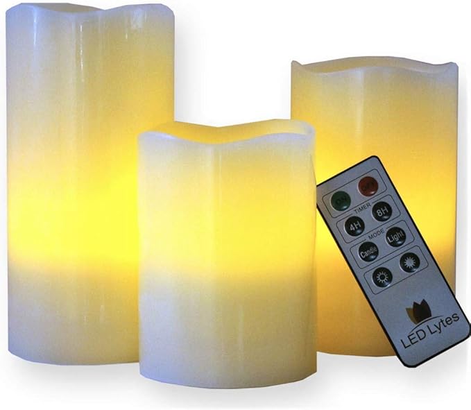 Remote Included 9 Pieces Darice Gold BatteryOperated LED Candle Set