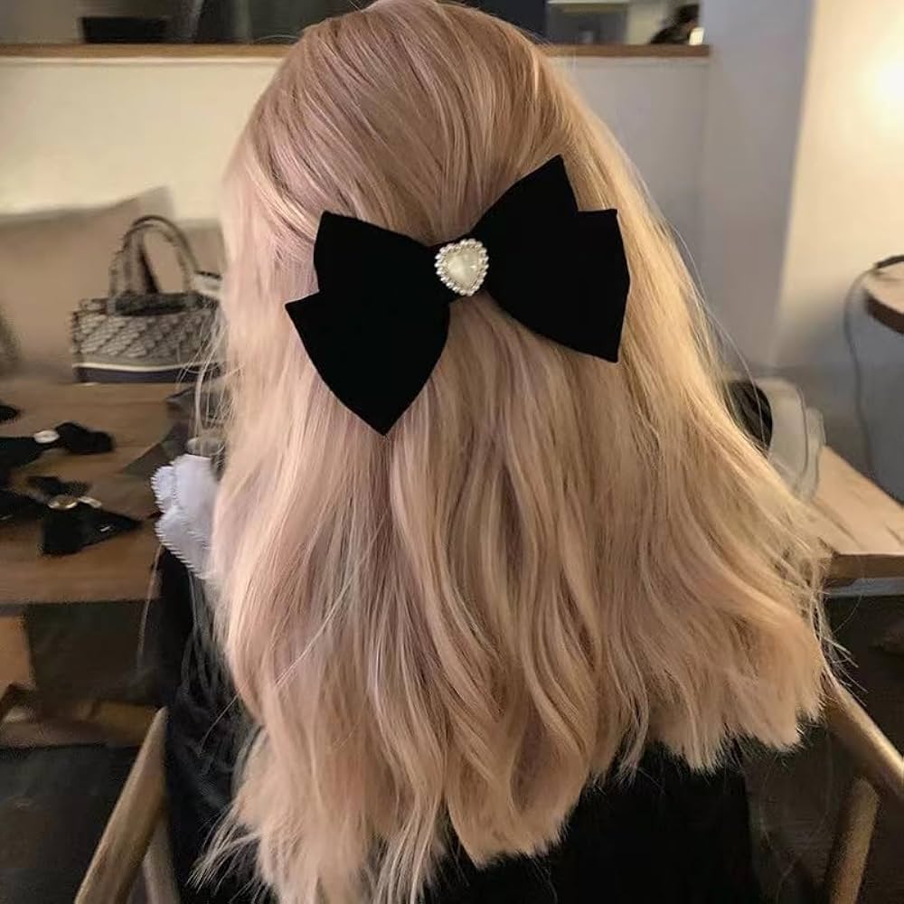 ヘアアクセサリー fetico VELVET BOW WITH PEARL HAIR CLIP ヘアアクセサリー fetico VELVET BOW WITH PEARL HAIR CLIP
