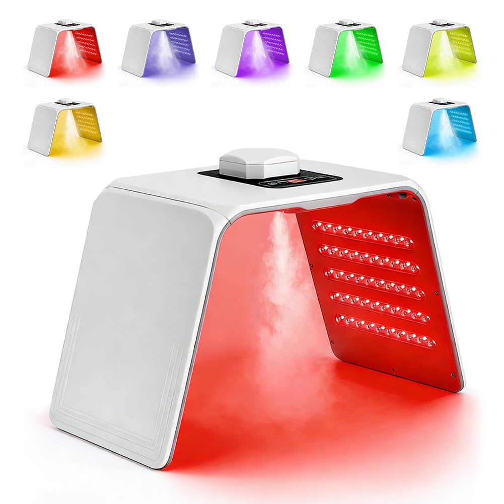 Maschera viso a LED, lampada a luce rossa, 7 colori, corpo rosso, terapia della luce rossa, terapia della luce rossa per la casa e il salone