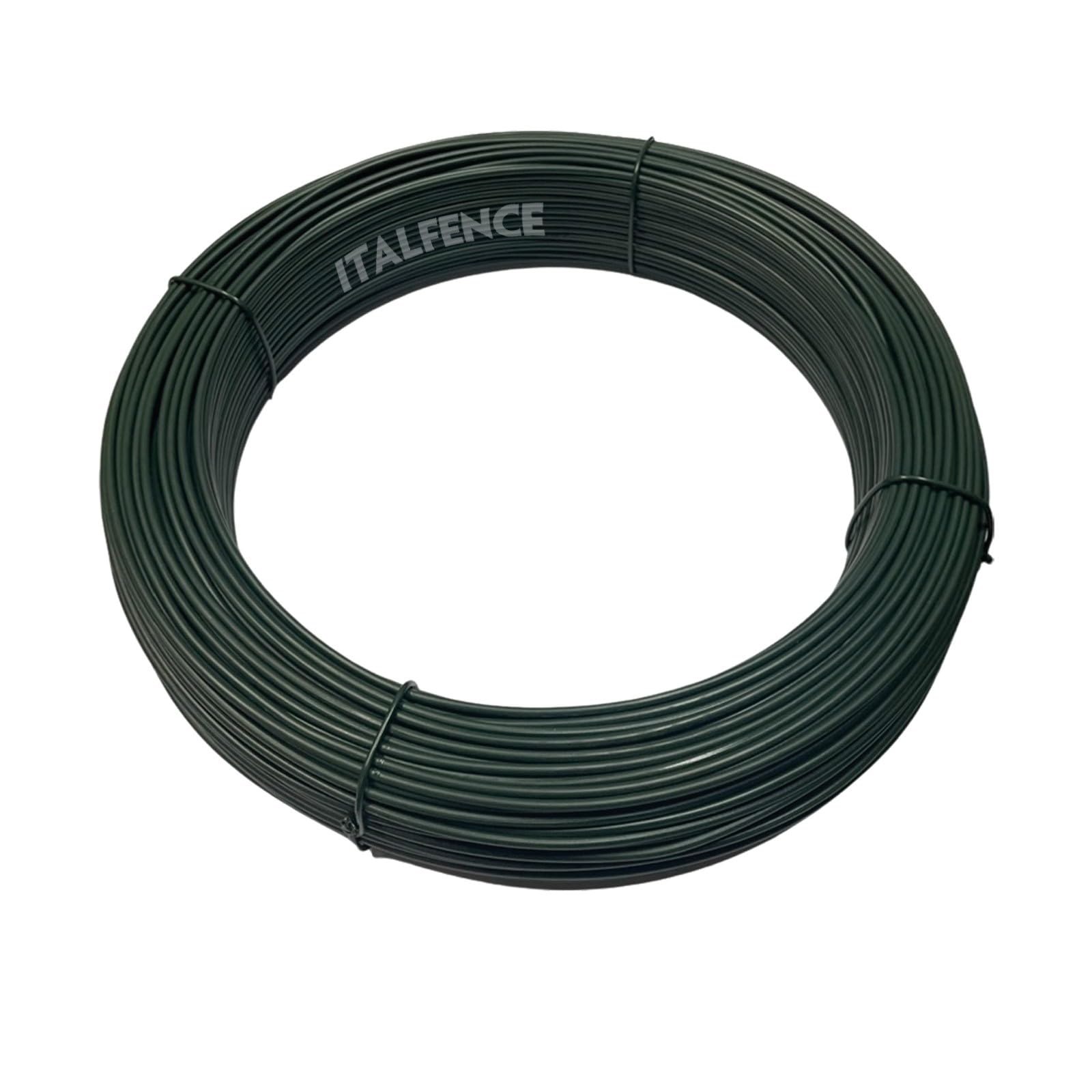 Alambre de hierro galvanizado y plastificado verde, 100m [Ø3,20mm]
