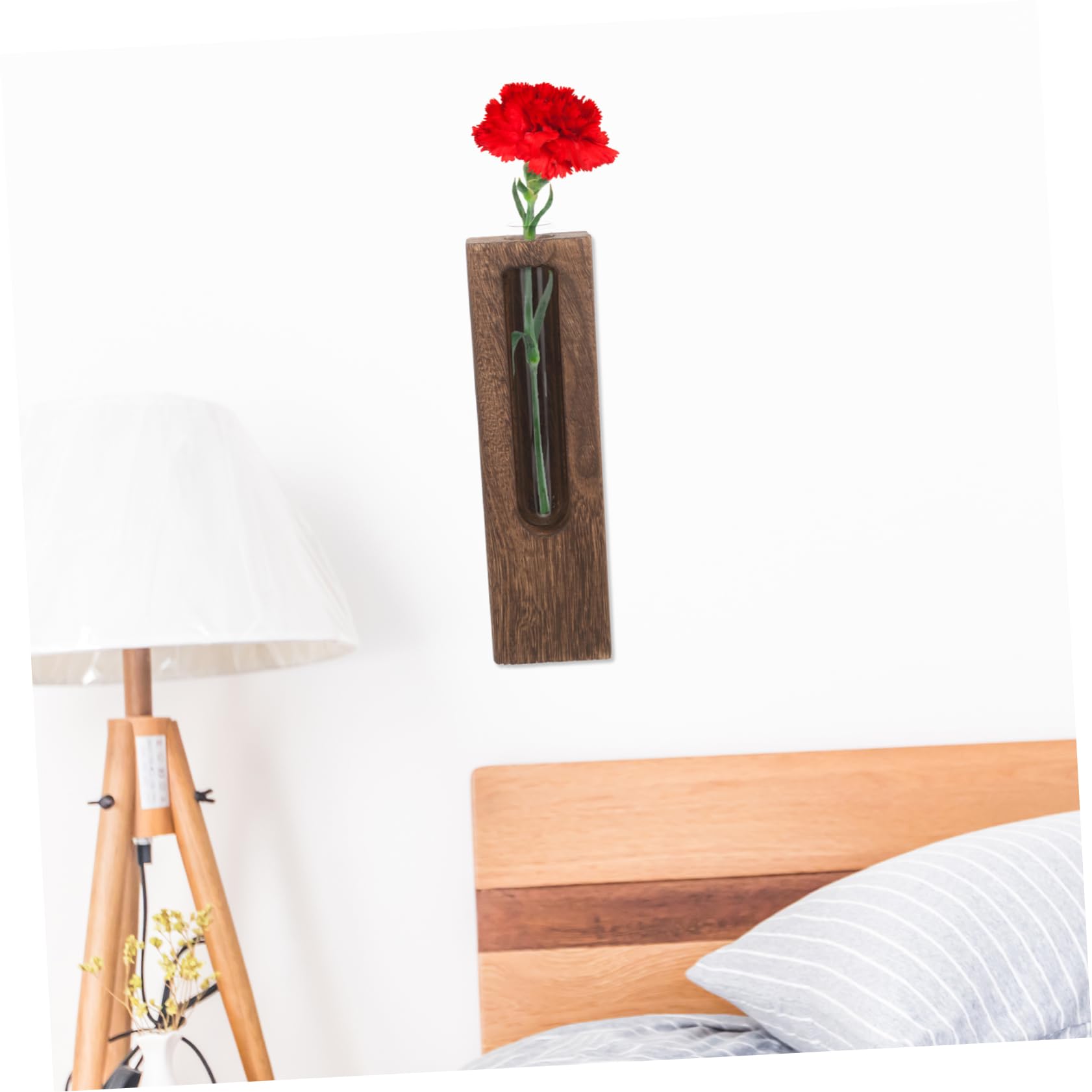 Vase Hydroponique Mural en Verre avec Support en Décoration Murale pour Plantes Suspendues Jardinière Verticale Maison Bureau Vase et Élégant