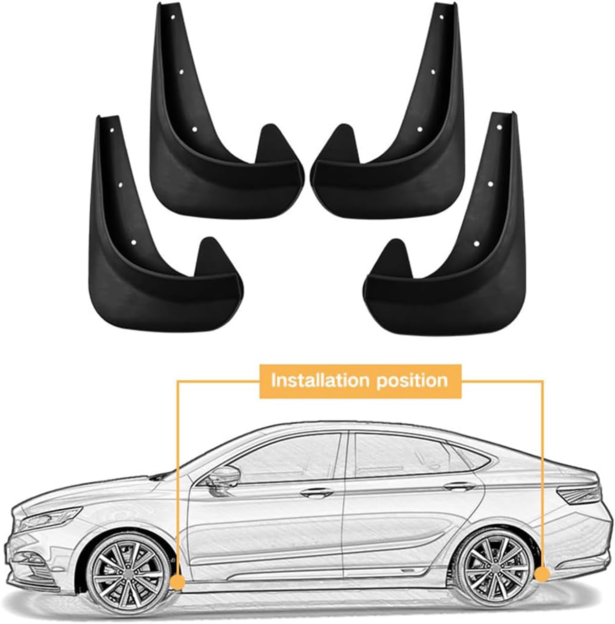 4 Pezzi Paraspruzzi Auto per Audi A3 Sportback (8PA) 2004 2005 2006 2007 2008-2012, Paraspruzzi Auto Parafanghi Anteriori O Posteriori Parafanghi Protettivi Schizzi Pneumatici