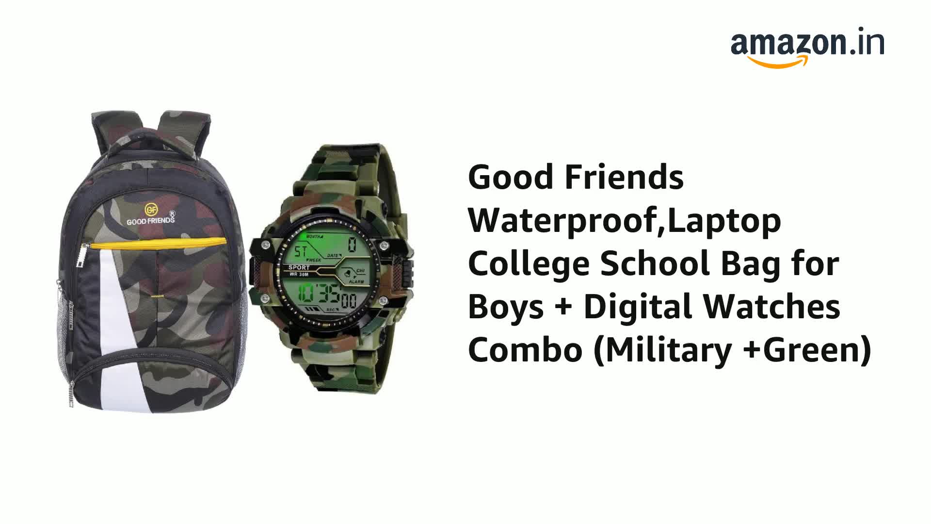 military colour college bags