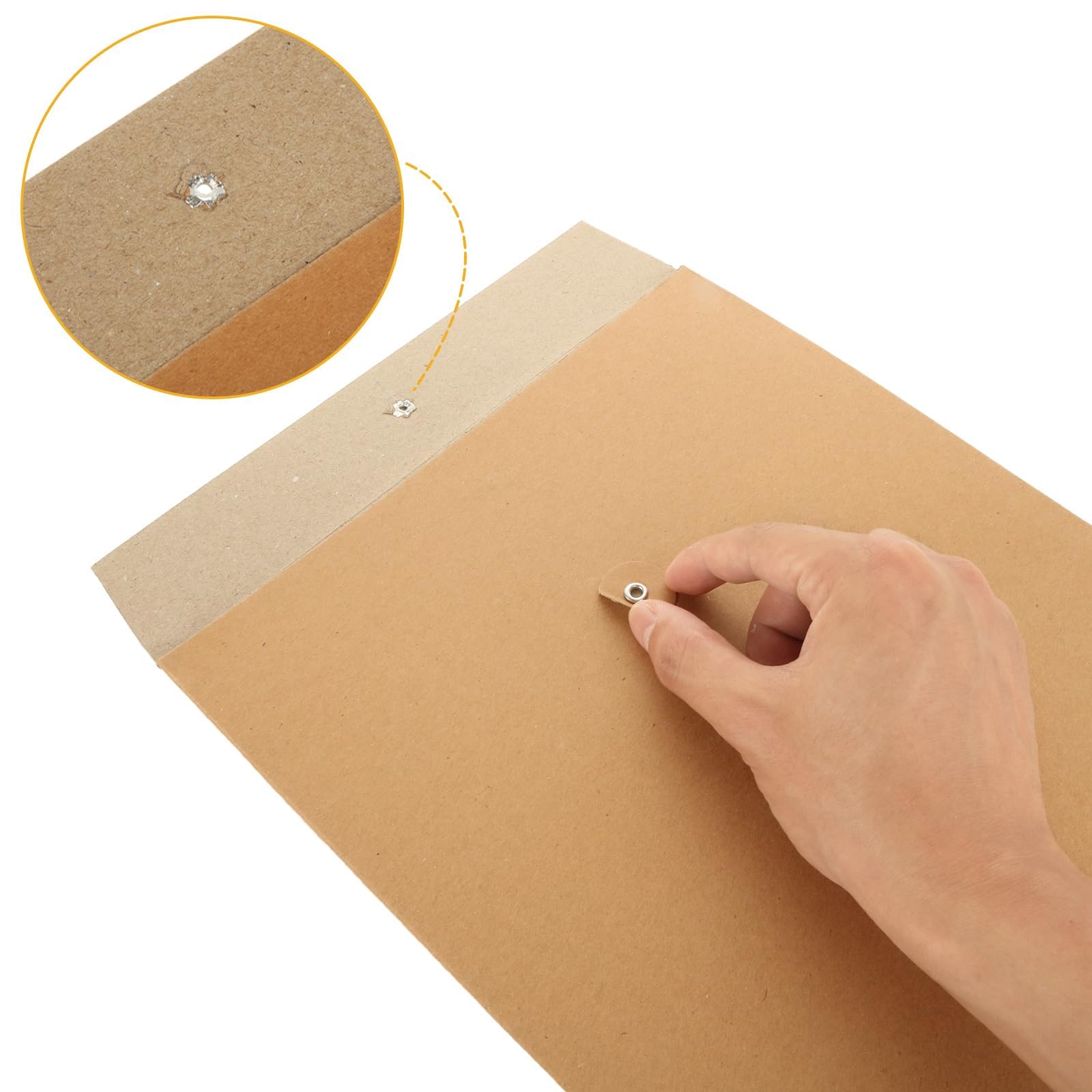 WOPPLXY Confezione da 75 buste in carta kraft da 22,9 x 33 cm, formato A4, con chiusura a bottone, buste di carta pesante da 250 g/m², per affari, ufficio, casa