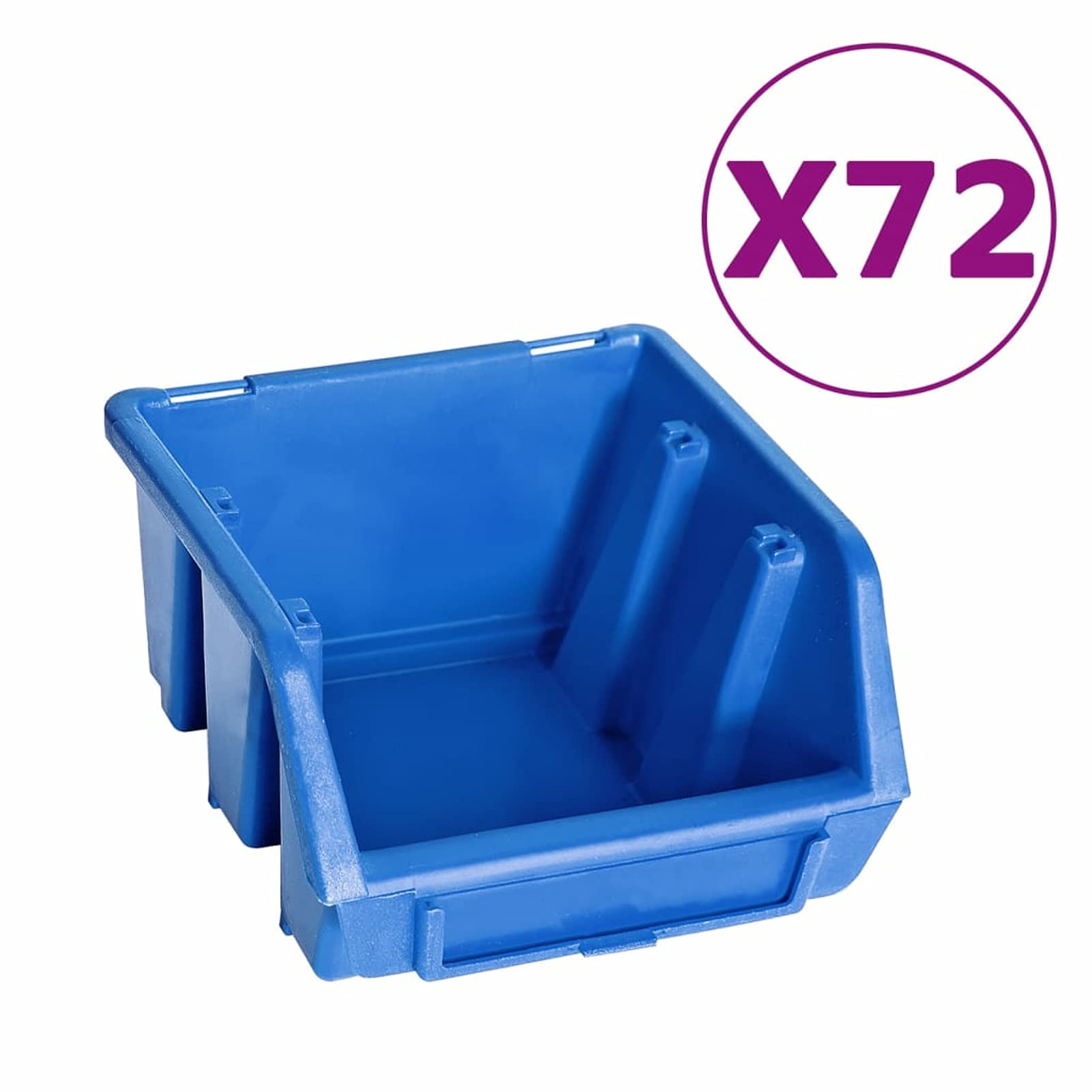 Tidyard 128-tlg. Lagersystem Wandregal, Wandregal mit Stapelboxen, Schrauben Sortierkasten, Werkzeugwand, Werkzeugaufbewahrung, Werkstatteinrichtung, 120 stck. Box, Blau