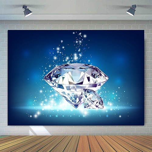 Miniatura 4 de Telón de fondo de diamantes brillantes, gemas de diamantes de cristal grandes (sin brillantina), decoración de boda, telón de fondo de fotos, vinilo