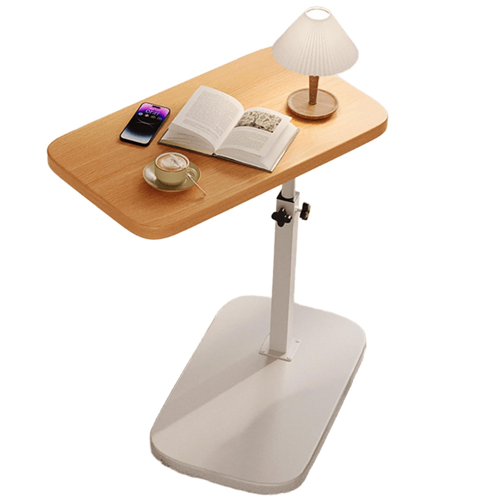 Mesa de Cama para Pacientes Encamados Mesa Auxiliar Ordenador Que Ahorra Espacio Sofá Auxiliar Mesa Regulable en Altura con Tablero Giratorio 360° para el Hogar, Hospital(Yellow)