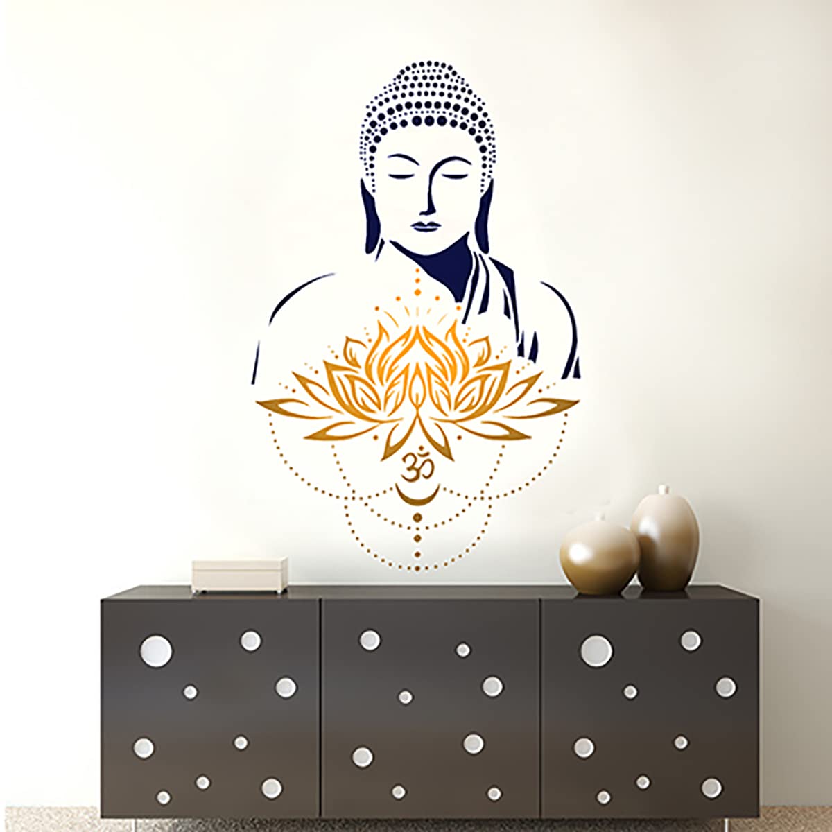 Buddha Wall Art, Buddha Stencils, Buddha Art, Budda Stencil for Painting, Buddha Paiting on Wall, Buddha Designs on Walls DBS-0130