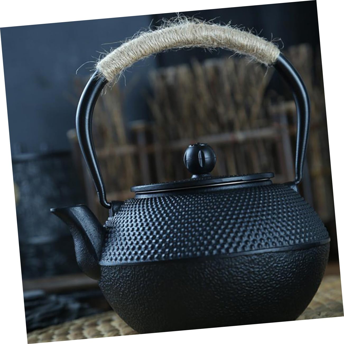 Alipis Tetera De Hierro Fundido Sin Revestimiento Tetera De Hierro Retro De Sobremesa Vintage Para Infusiones De Té