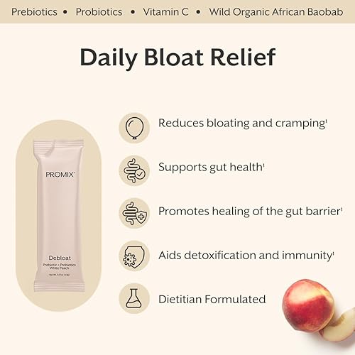 Miniatura 2 de ProMix Nutrition Debloat Prebióticos y probióticos, alivio de la hinchazón para mujeres, desintoxicación de limpieza intestinal para hombres y apoyo
