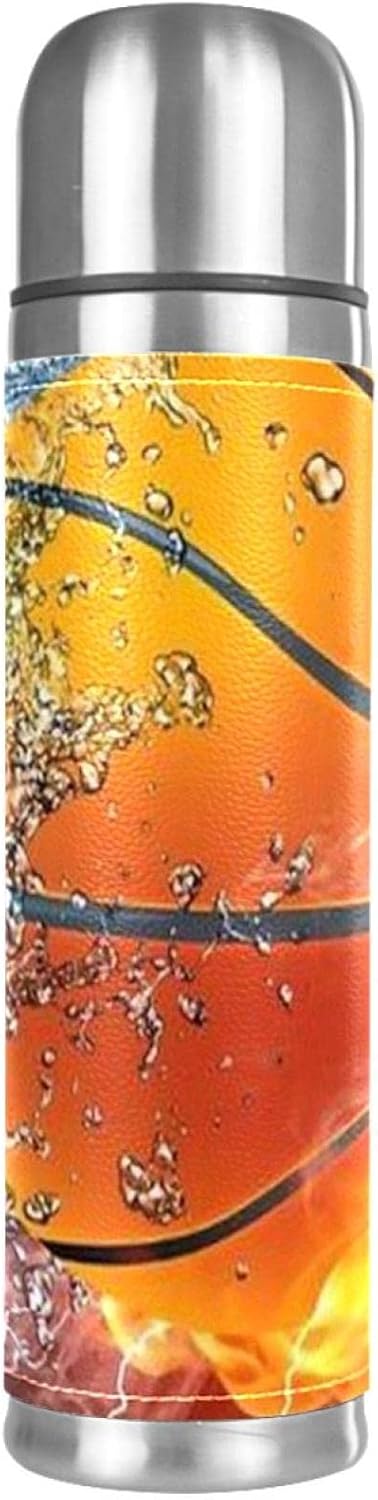 Botella de agua aislada,termo para bebidas calientes,baloncesto en agua de fuego,Termo de café Botella de agua de acero inoxidable