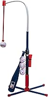 Franklin Sports MLB 2-in-1 Grow-with-Me Kids Baseball Tee - Adjustable Batting Trainer Set with Bat & Self-Stick Balls