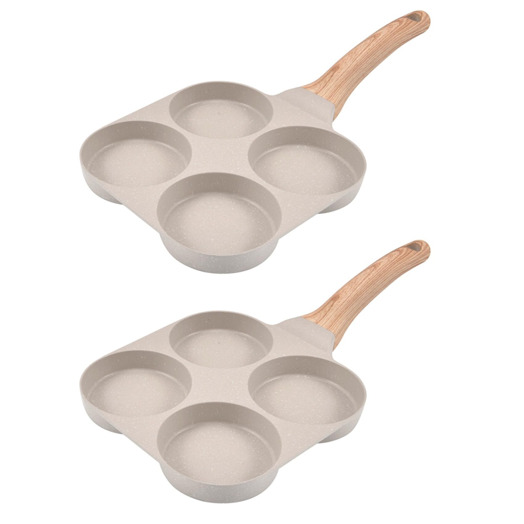 Hndhbfgrt 2X Egg Pan Omelette Pan, 4-Cup Nonstick Egg Frying Pan, Egg Cooker Pan Egg Skillet for Breakfast, Pancake, Plett