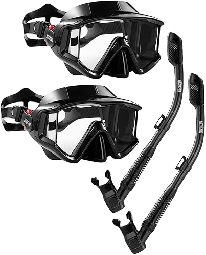 Aegend Equipo de esnórquel para adultos, juego de esnórquel seco vista panorámica mejorada con tecnología antifugas y antivaho. Correa ajustable