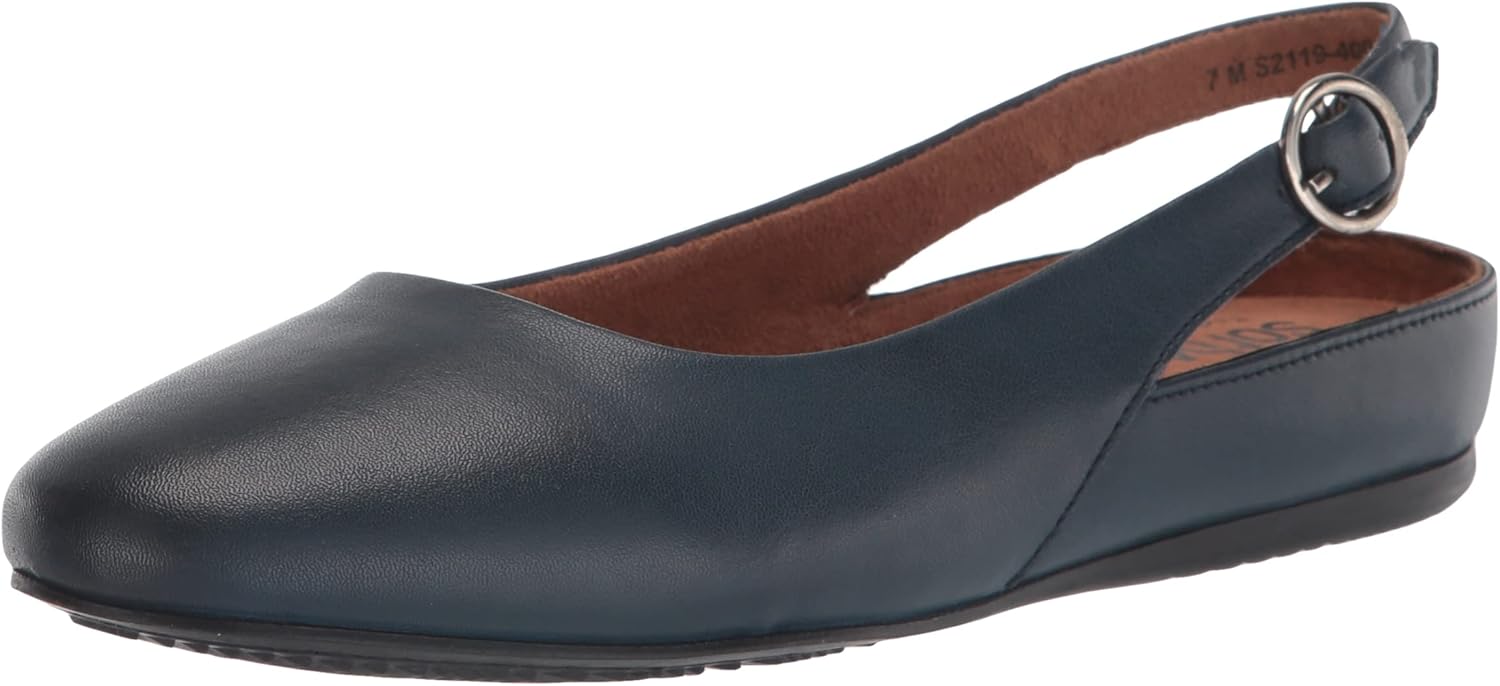 SoftWalk Women's Flats, Navy, 8 Wide