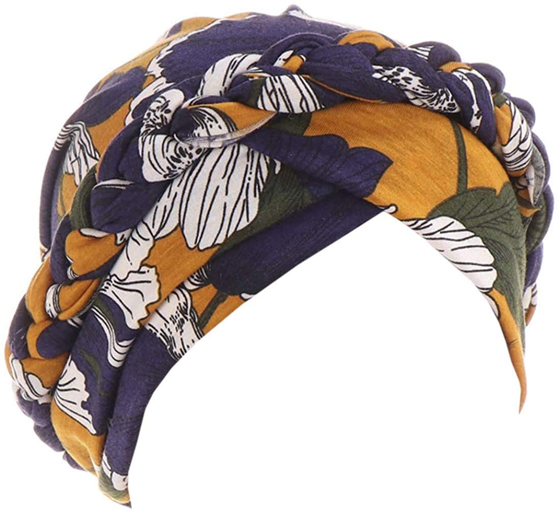 Women Turban Head Wrap Pre-Tied Twisted Braid Cap Chemo Cancer Hair Cover Hat
