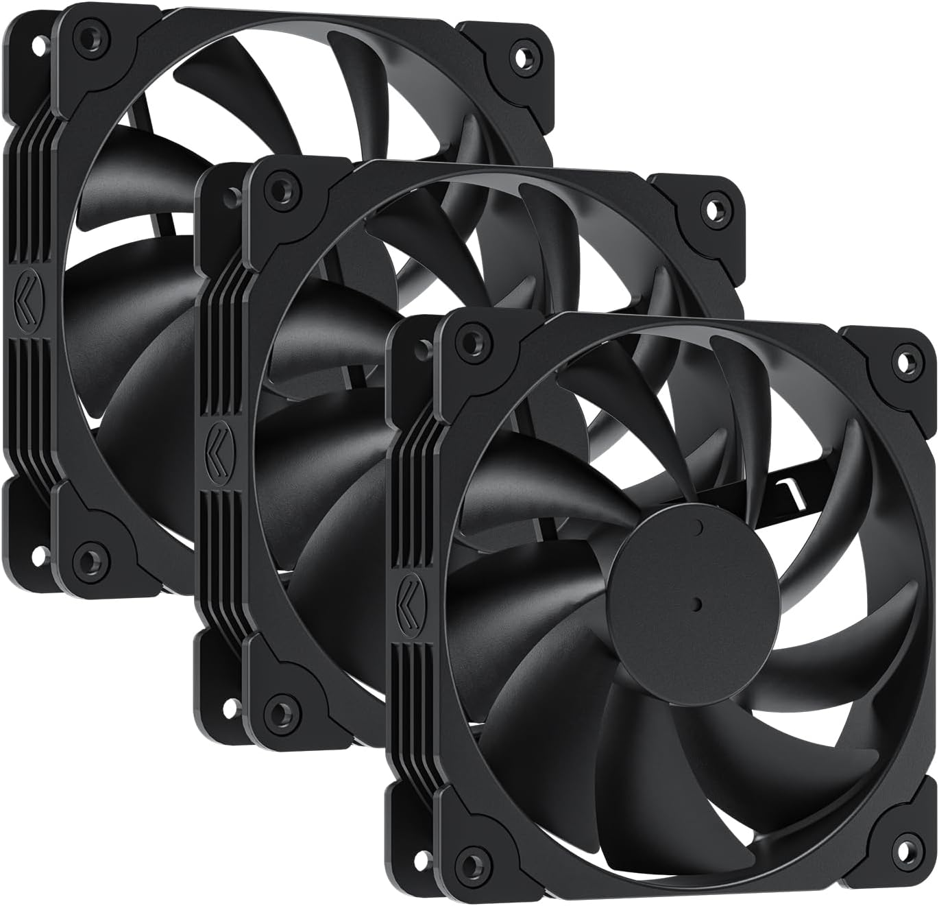Vetroo 3 Pack Black 120mm PC Case Fans High Airflow Low-Noise High Performance Fan Speed at 1200 RPM 12V 3PIN Connector Compatible with Desktop Computer case