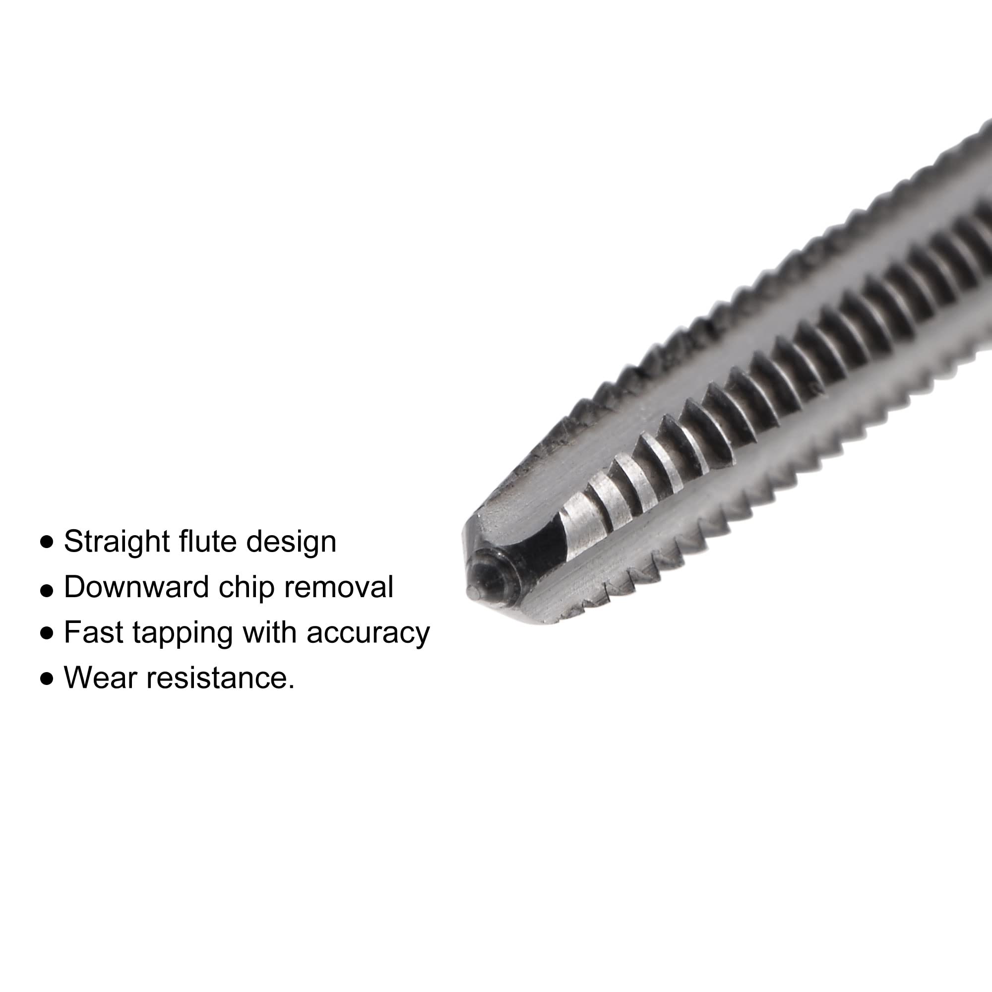 Sourcing Map Taraud Machine M42 HSS 10-24 UNC 3 Cannelures Droites - Tolérance 2B Pour Acier, Aluminium, Inox