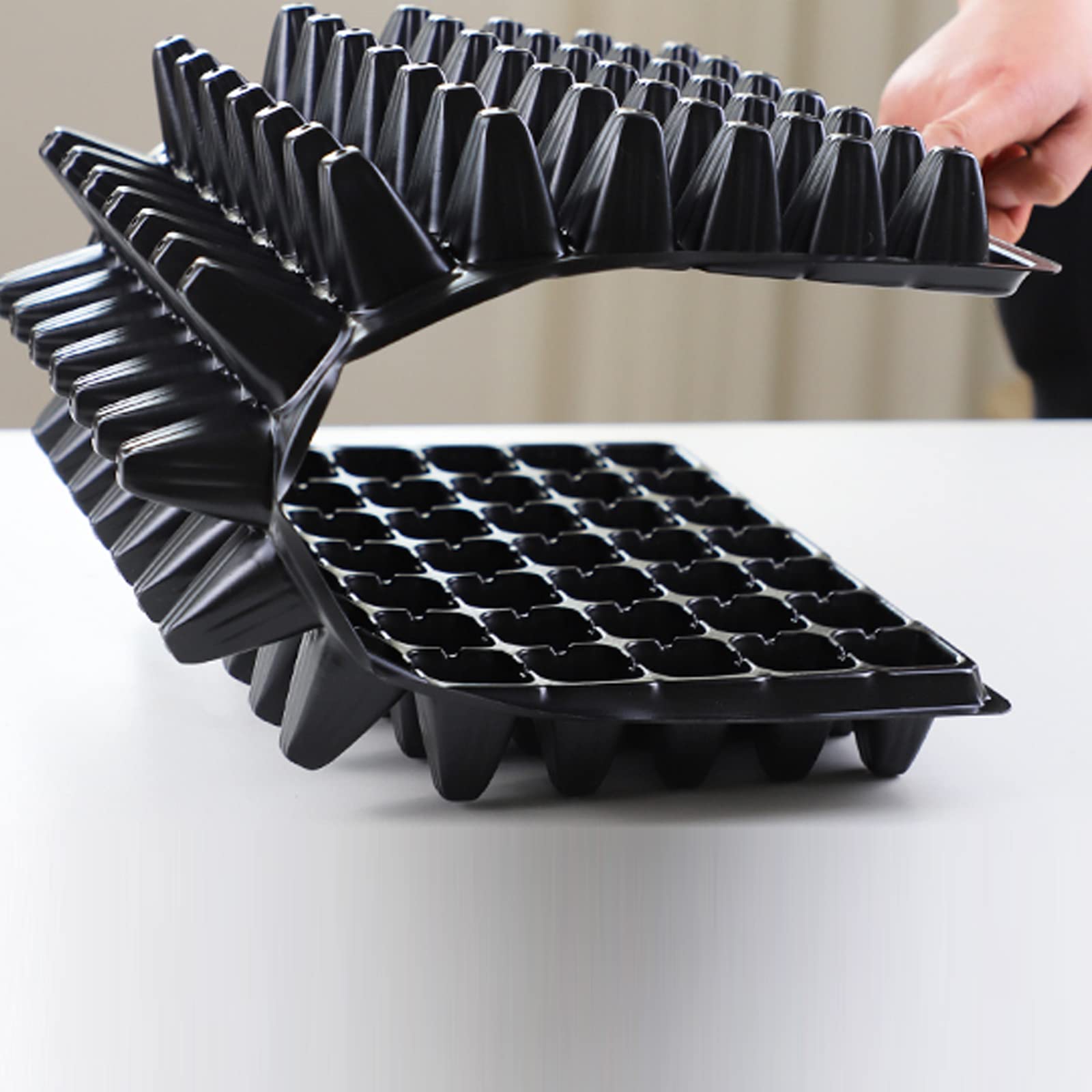 5 Pièces 50 Cellules Plateaux de Semences Bac à Semis Mini Serre pour Semis Plateau de Germination Plateaux Graines Culture pour Jardin Légume Fruit Fleurs
