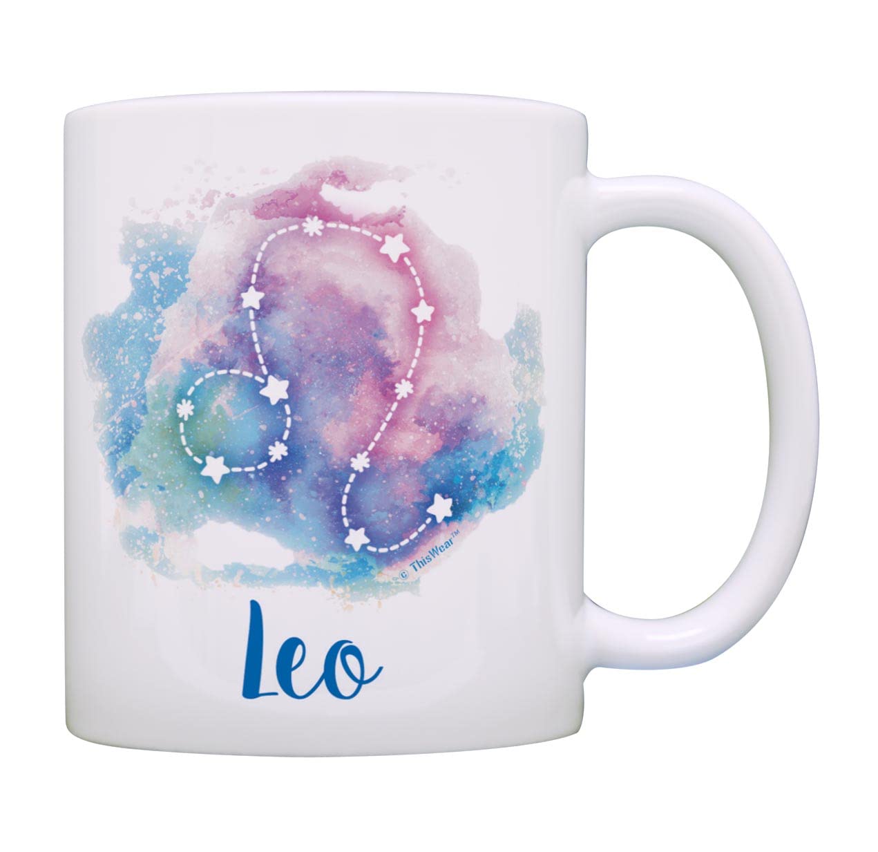 ThisWearZodiac Mug Leo Zodiac Coffee Mug Leo Cup Leo Birthday Present Leo the Lion 11oz Ceramic Coffee Mug with Handle Pastel
