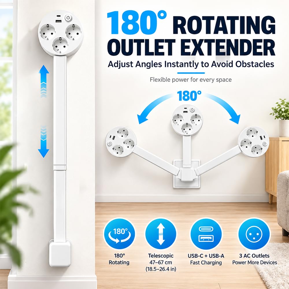 Regleta extensible de 46 a 67 cm