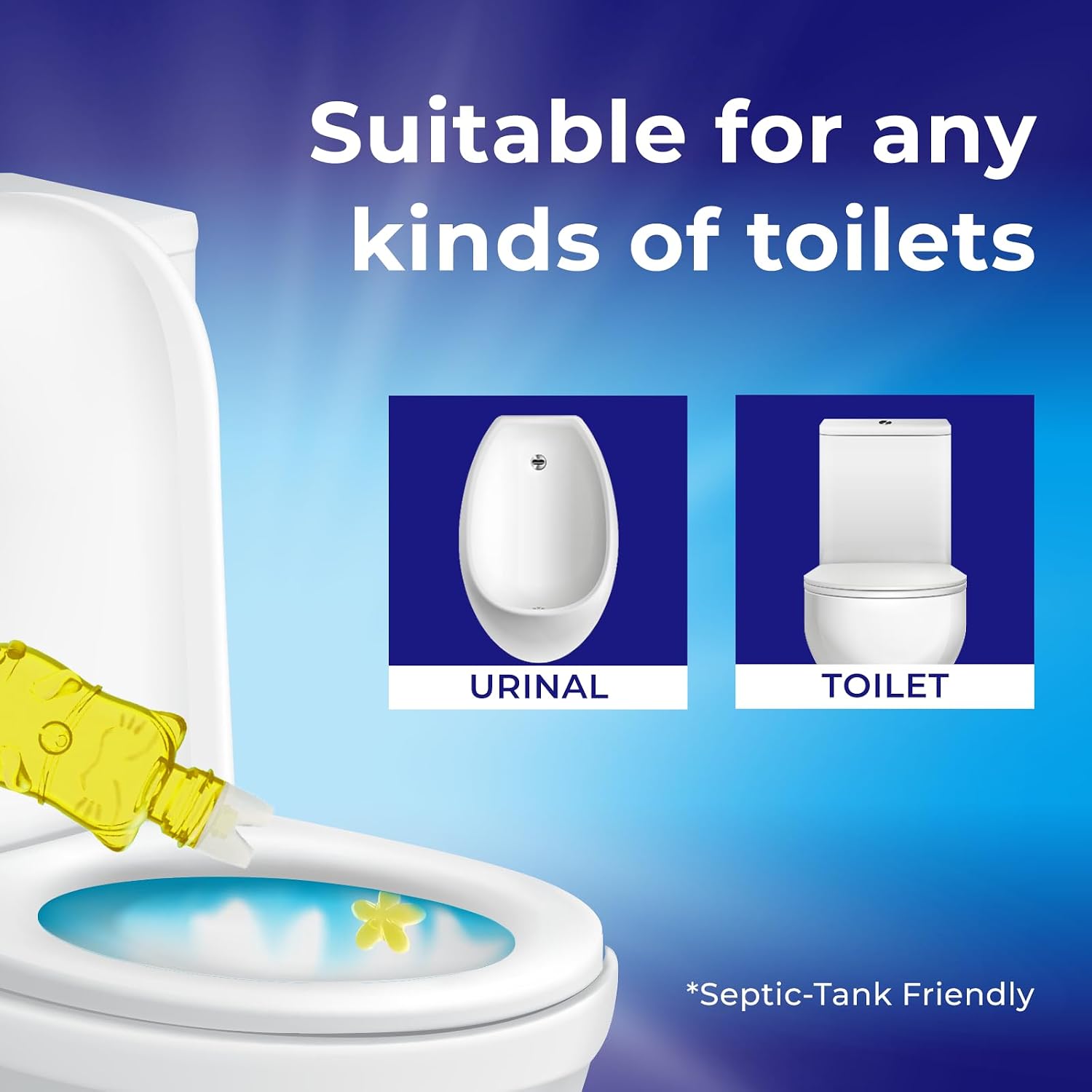 Toilet Gel Stamp - 8 Packs Toilet Bowl Cleaner Gel with Automatic Click, Freshener for Toilet Maintenance, 3.4oz, 6 Month Supply (Lemon) image 5