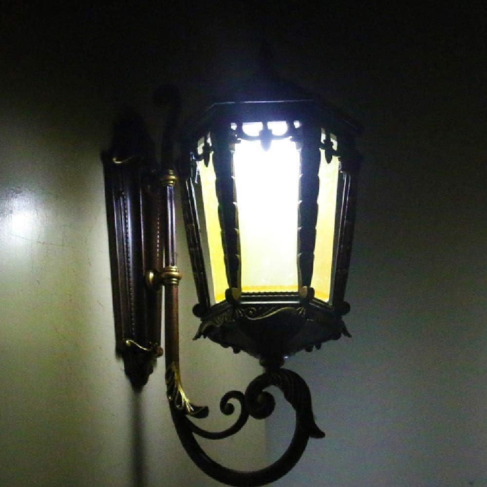 Applique solaire antique IP55 lanterne LED rétro en verre pour mur extérieur de villa