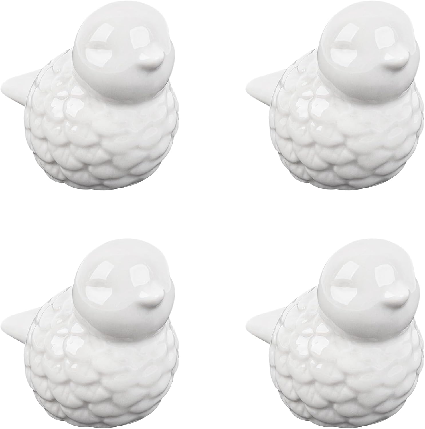 Framendino, 4 Pack Ceramic Toilet Bolt Covers Bird Shape Toilet Bolt Caps Replacement Easy Installation Set for Bathroom Decor